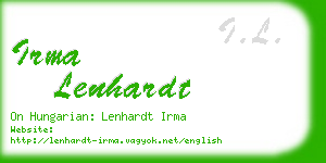 irma lenhardt business card